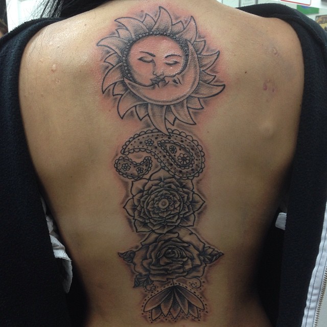 Sun & Flower back
