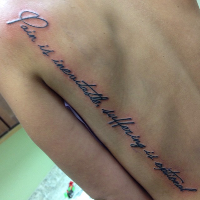 Pain Is Inevitable Suffering Is Optional Fishink Tattoo