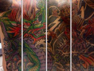 Finished dragon/koi backpiece