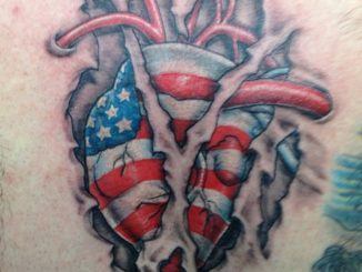Patriotic heart rip-out