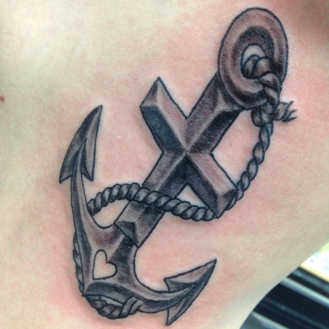 Cross/Anchor/Heart - Fishink Tattoo