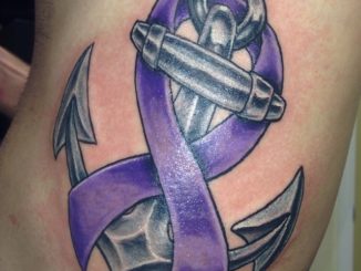 Anchor with Pancreatic Cancer Awareness Ribbon