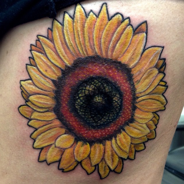 Sunflower, the day after. Much nicer - Fishink Tattoo